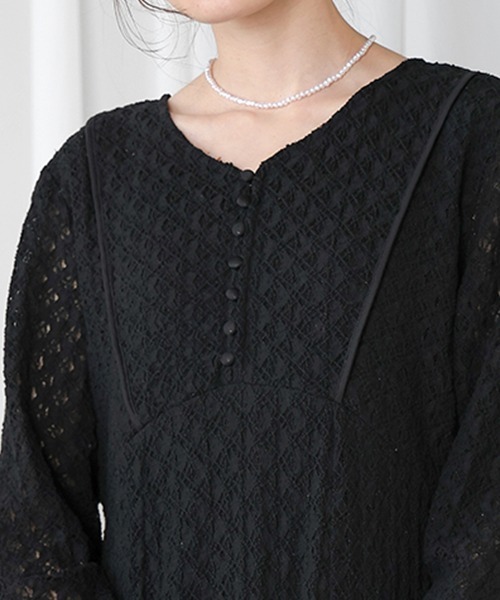 「Bab」 長袖ワンピース S ベージュ レディース_画像3