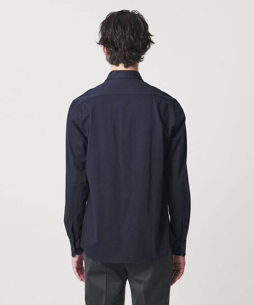 美品 UNITED ARROWS ユナイテッドアローズ シャツ ブラウス ネイビー 紺 FREE トップス カジュアルシャツ 長袖 フェザーヤーン チュール スナップボタン ポリエステル 23年秋冬 ブランド 大人女子 【レディース】【中古】 BEAUTY&YOUTH UNITED ARROWS - 【NAVY】【FREE】サテンシャツブラウス