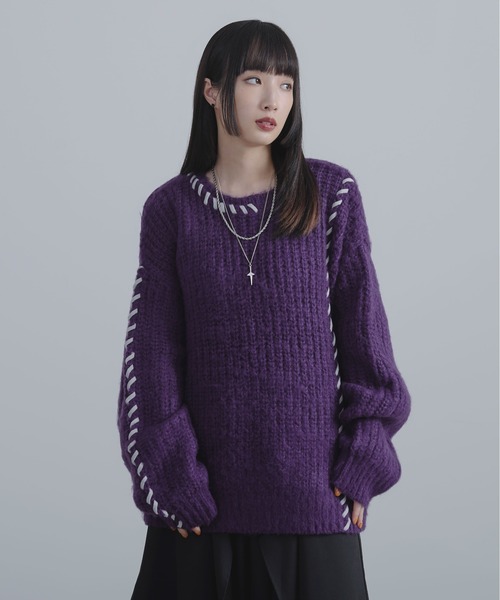 「Ellno Loset」 長袖ニット MEDIUM オフホワイト メンズ_画像2