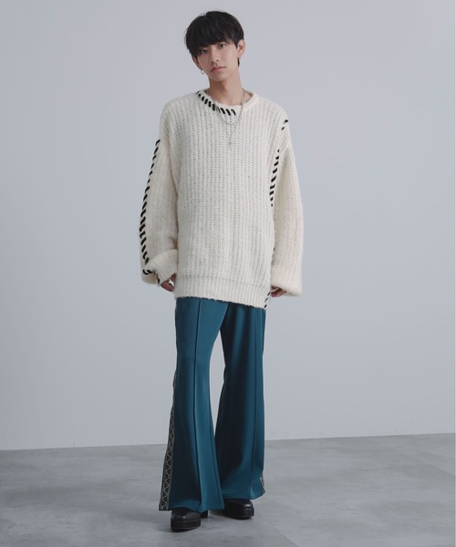 「Ellno Loset」 長袖ニット MEDIUM オフホワイト メンズ_画像5