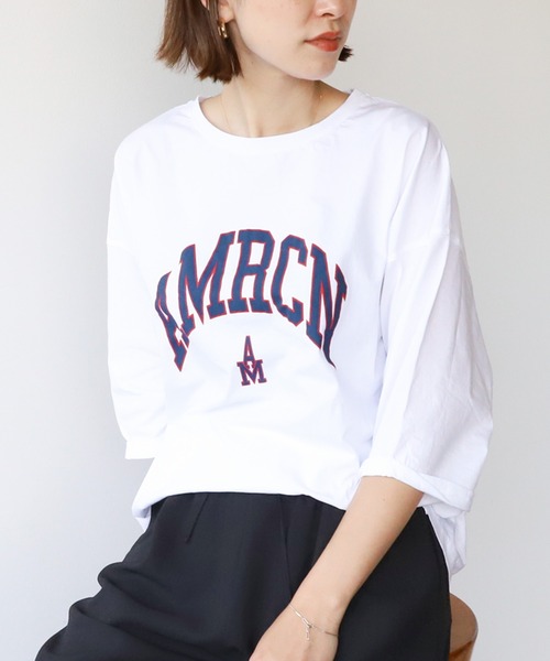 「AMERICANA」 半袖Tシャツ FREE グレイッシュベージュ レディース_画像2