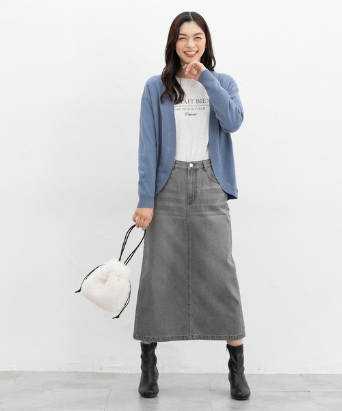 「Honeys」 ニットカーディガン L モカ レディース_画像6