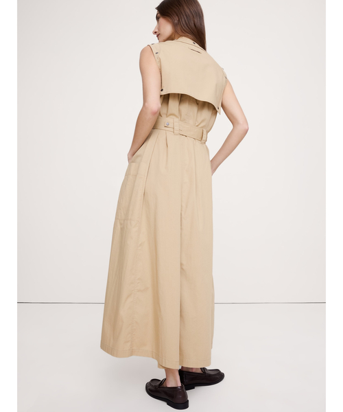 ワンピース ストレッチコットン ユーティリティ マキシドレスの画像