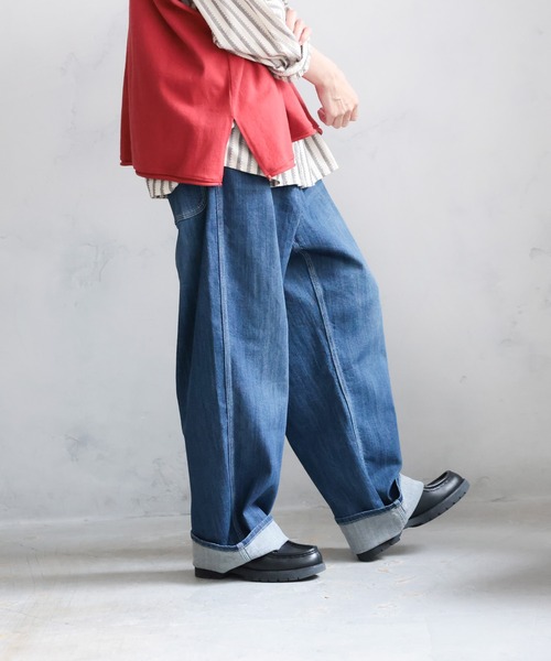 「soulberry」 デニムパンツ 3L ブルー レディース_画像2