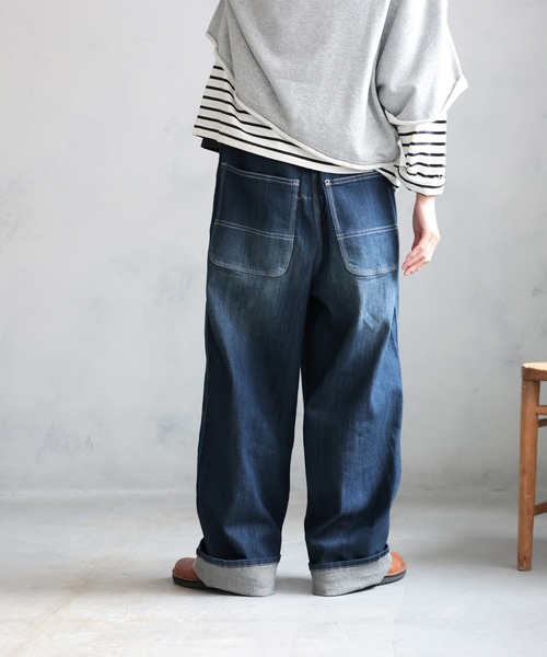 「soulberry」 デニムパンツ 3L ブルー レディース_画像5