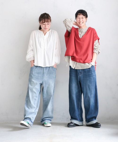 「soulberry」 デニムパンツ 3L ブルー レディース_画像7