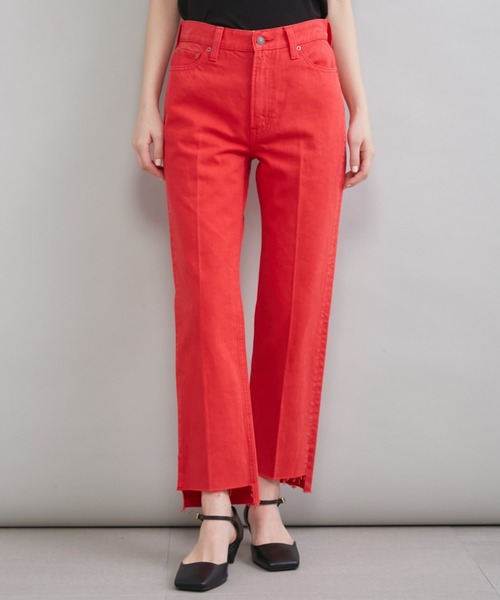 ジーンズ デニム デニムパンツ 「MILA PANTS」裾段差テーパードデニムパンツ レディースの画像