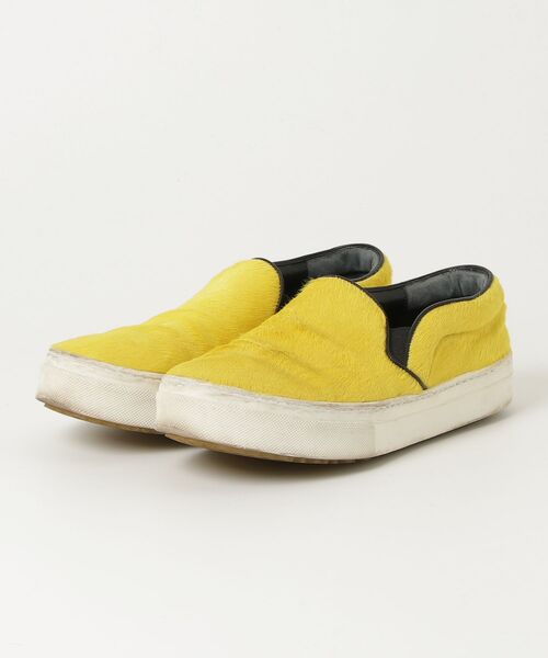 「CELINE」 スリッポン 36.5 イエロー レディース