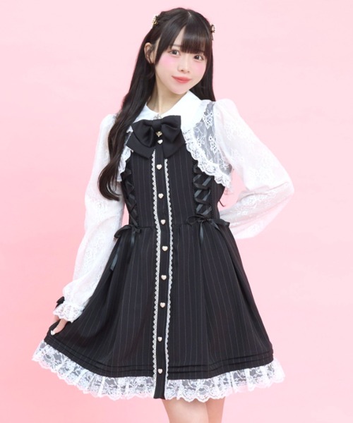 シークレットハニー シーハニ レースボレロ風サイドレースアップワンピース Secret Honey（シークレットハニー） ワンピース レースボレロ風サイド