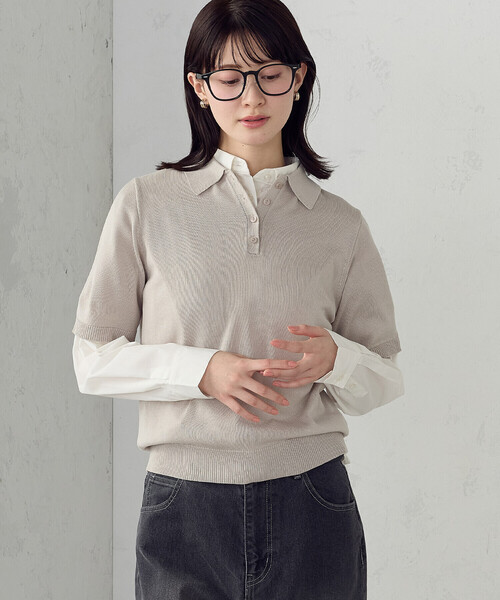 COMME CA ISM（コムサイズム） ニット セーター ニットポロ レディース