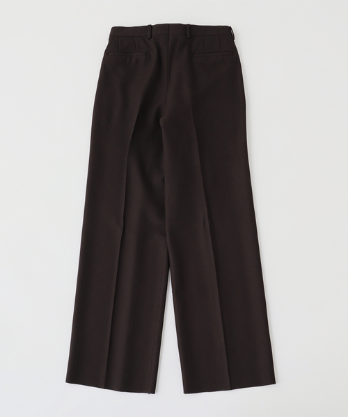 スラックス HUSBANDS（ハズバンズ）WIDE PLEATED TROUSERS IN 4-PLY メンズ レディースの画像