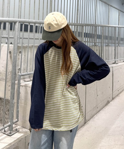 I-SOOK（アイスー） tシャツ ボーダーラグランTシャツ(chiica select
