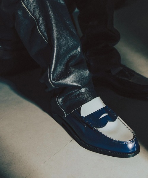 ローファー COMBI LOAFERS NVY GRY メンズの画像