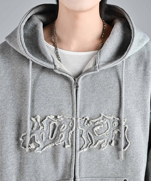 「ADRER」 ジップアップパーカー S チャコールグレー メンズ_画像9