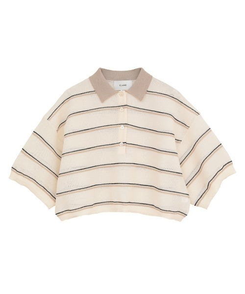 新品 CLANE POLO KNIT サイズ2 クラネ ポロニット CLANE（クラネ） ポロシャツ ポロ CLANE/クラネ/SPONGY SHEER POLO