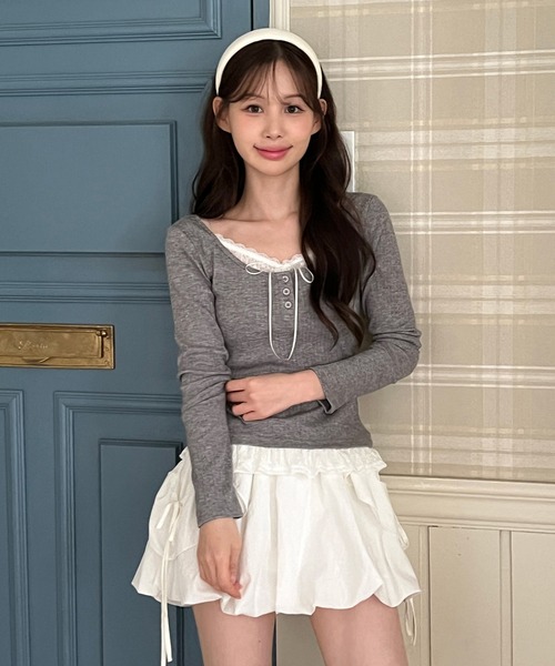 「by muni:r」 長袖カットソー FREE アイボリー レディース_画像2