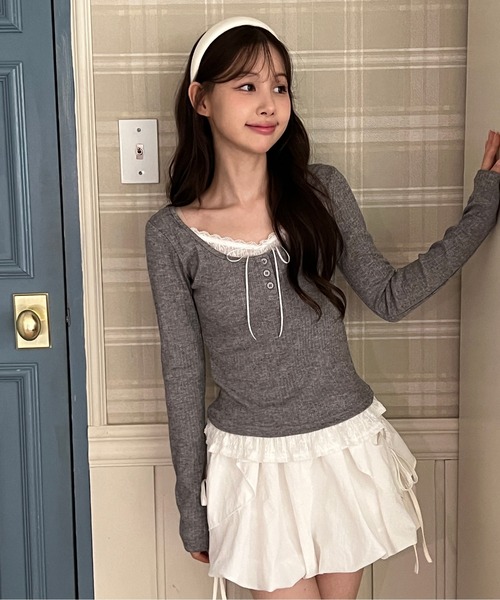「by muni:r」 長袖カットソー FREE アイボリー レディース_画像3