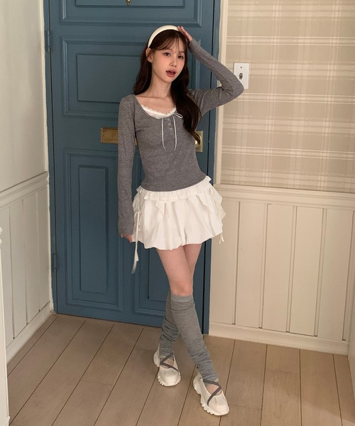 「by muni:r」 長袖カットソー FREE アイボリー レディース_画像4