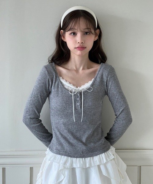 「by muni:r」 長袖カットソー FREE アイボリー レディース_画像6