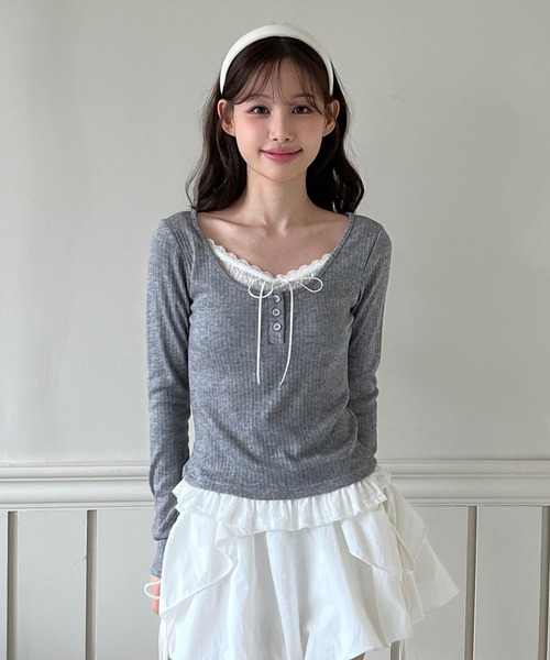 「by muni:r」 長袖カットソー FREE アイボリー レディース_画像8