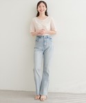 tシャツ 半袖 シアーベロアギャザーT レディースの詳細画像5