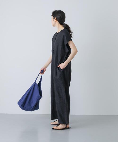 パンツ 「2サイズ展開」リネンオールインワン レディースの画像
