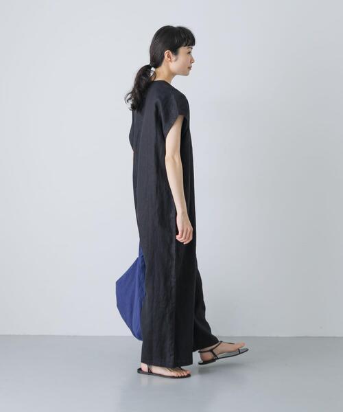 パンツ 「2サイズ展開」リネンオールインワン レディースの画像