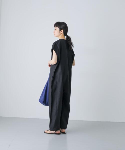 パンツ 「2サイズ展開」リネンオールインワン レディースの画像