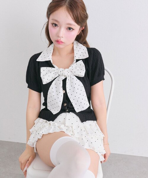 「OLIVE des OLIVE」 半袖ニット FREE ピンク レディース_画像9