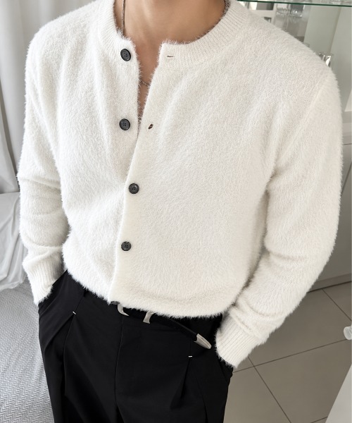 NOWLE（ノウル） カーディガン 「NOWLE」シャギーモヘアライク クルー