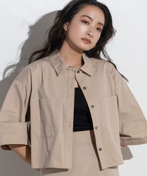 EUCLAID ブラウス シャツ ショート丈ワークシャツ レディース