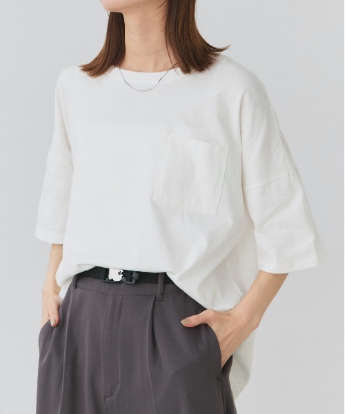ad thie（アドティエ） tシャツ 半袖 ポケット付き Tシャツ レディース