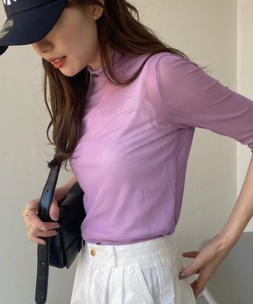 Ada. tシャツ ハイネック半袖シアーインナー レディース : ZOZOTOWN 