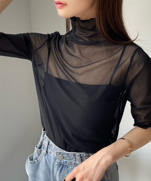 Ada. tシャツ ハイネック半袖シアーインナー レディース : ZOZOTOWN
