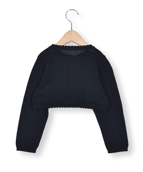 BABY ベイビー　ボレロ　黒　カーディガン ニット　長袖　ロリータ　ロリィタ BeBe（ベベ） カーディガン 「日本製」レース編みボレロカーディガン