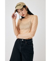 MOUSSY tシャツ REVERSIBLE GLITTER シアートップス レディース