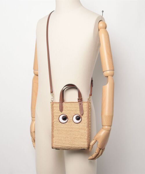 Anya Hindmarch★Eyes ハンドバッグ S ANYA HINDMARCH トートバッグ N/S Tote Mini Eyes in Raffia