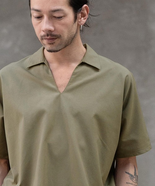 CAMBIO（カンビオ） シャツ mhs2141- Band Collar Skipper Dolman