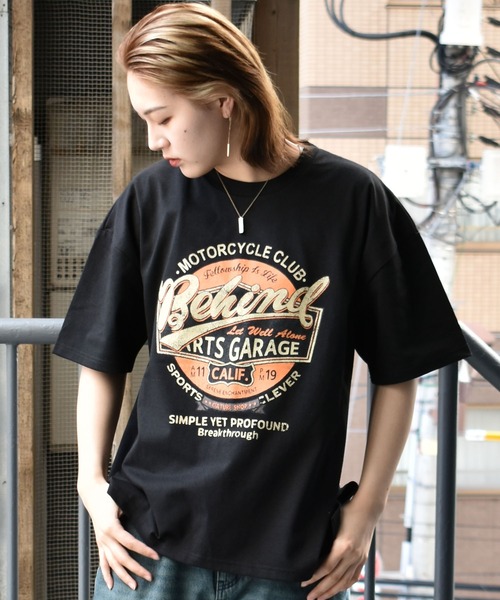 【韓国 Life Work】スチールリングオーバーフィット半袖Tシャツ Cross charm official store | tシャツ 半袖 プリント ポケット