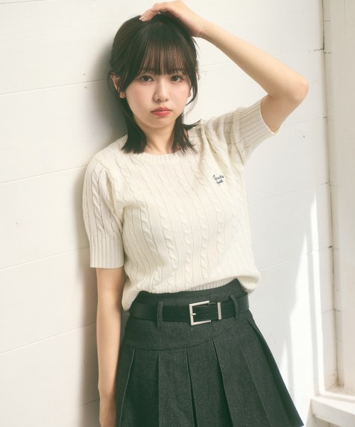 ケーブル編み 半袖 サマーニット タイト Tシャツ 無地 お洒落 サマーニット メンズ ニット 半袖 Tシャツ 無地 サマーセーター