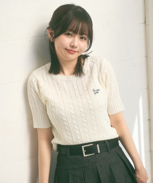 Ada. ニット セーター 「Peachyyouth × Ada.」半袖 ケーブル