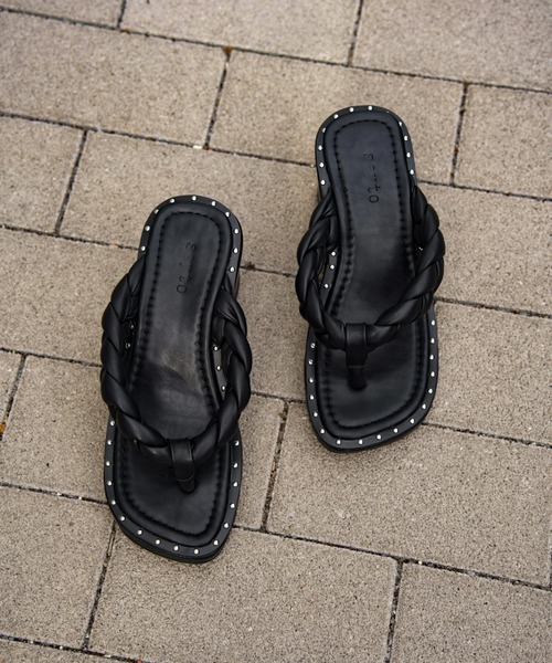 Studs tong heel sandals / スタッズトングヒールサンダル