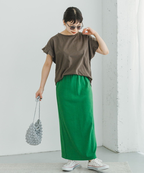 新品未使用タグ付き　ローレリーカットスカート　サックス ITEMS URBANRESEARCH スカート リブロングスカート : ZOZOTOWN
