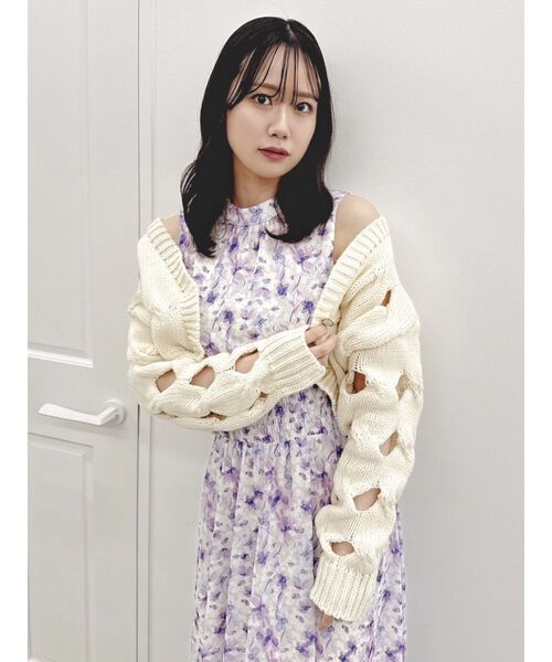 リ*ン様 dandelionワンピース Andemiu ワンピース ラインフラワーフロッキーワンピース289861