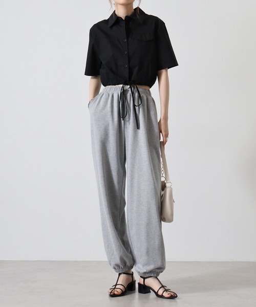 ブラウス シャツ GREY LABEL サイドリボンクロップドシャツ レディース GREY LABEL サイドリボンクロップドシャツ(トップス
