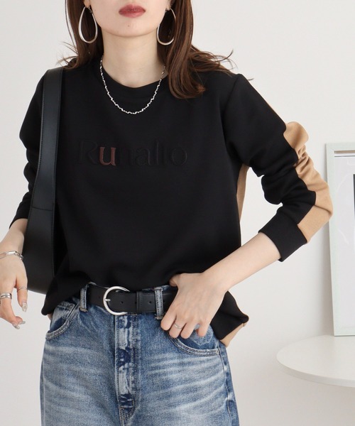 tシャツ Anna Nicola バイカラーロゴプルオーバー レディース Anna Nicola tシャツ バイカラーロゴプルオーバー レディース