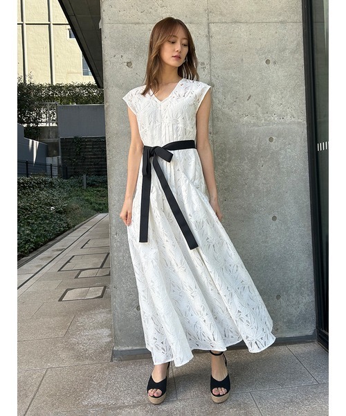 SNIDEL ノースリーブロングワンピース 00サイズ ノースリーブプリントワンピース（マキシ丈/ロングワンピース