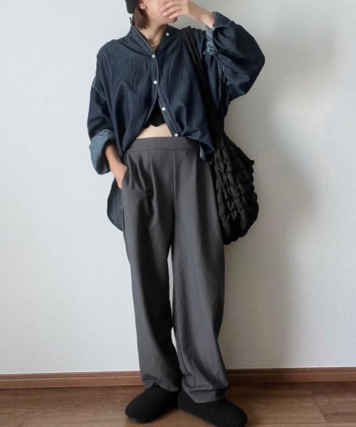 LOSUCA ブラウス シャツ 5.5ozデニム 衿フリルシャツ / オールシーズン