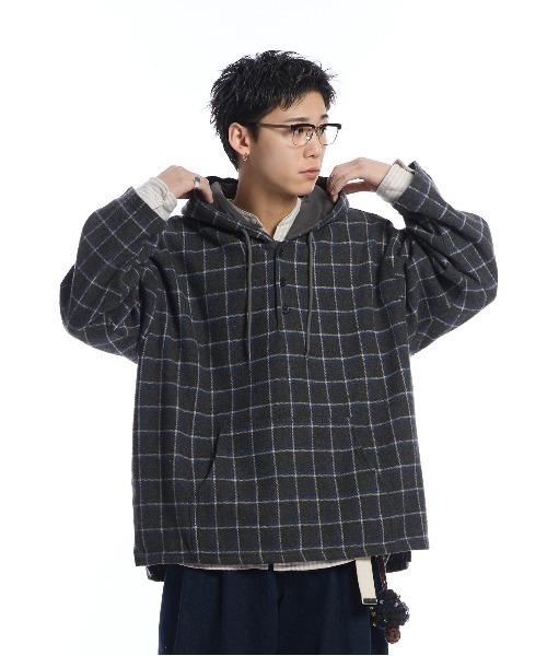 THE BOLDMAN パーカー Check Shirt Hoodie / チェックシャツフーディー