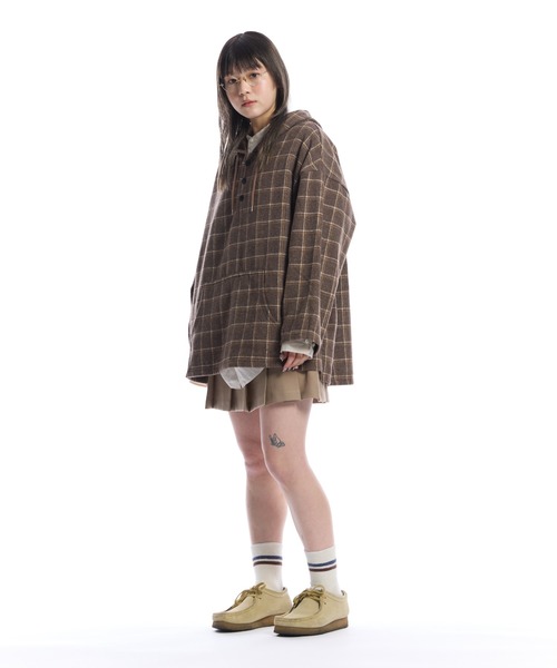 MIRROR9 チェックフーディー　パーカー 50%OFF】裏起毛Embroidery zip hoodie/3color – MIRROR9